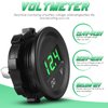 2 Pieces Direct Current 12V Car Voltage Gauge LED Display Waterproof Voltmeter Digital Round Panel Voltmeter Compatible with Vehicle Motorcycle Truck Camper ATV UTV Car Boat Marine (Green Digital)