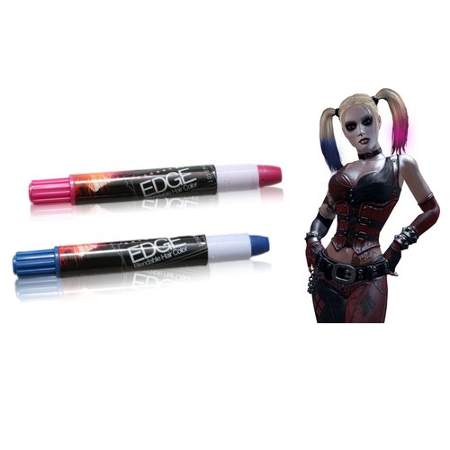 Harley Blue and Jacquline Pink Hair Chalk - Edge Stix Temporary Blendable Hair Color Works On All Hair Types and Colors - No Mess - Easy To Use - Washes Out