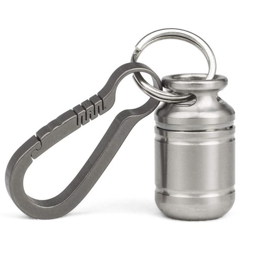 TISUR Portable Pill Cases, Metal Titanium Pill Holder Pocket Pill Box Keychain Waterproof Pill Bottle Medicine Organizer Case Container for Travel Purse Outdoor Camping