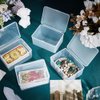 NBEADS 4 Pcs Mini Plastic Storage Containers Box, 3.94x2.6x1.52 Inch Plastic Card Case Holder Clear Rectangle Box with Lid Beads Storage Containers for Storage of Small Items Crafts Jewelry