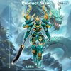 HIGH GODO Mech Robot Building Blocks Set for Adults, Cool Green Dragon Warrior Model Kit with Long Spear Toy Playset, 704 pcs Collectible Mythical Ninja Gifts for Teens Boys Ages 12+