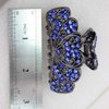 Faship Gorgeous Blue Crystal Floral Hair Claw Clips