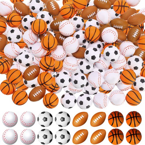 Jerify 200 Pieces Mini Foam Sports Balls Party Favors Mini Baseball Football Basketball Soccer St...
