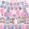 Hippo Birthday Party Supplies Cute Hippo Party Decorations Include HAPPY BIRTHDAY Banner Balloons Cake Topper Cupcake Toppers Cartoon Hippo Birthday Party Decoration