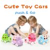 4 Set Play Cars for Toddler Girl Stocking Stuffers, Pink Car Toys for Toddlers Push Cars, Rattles Toy Cars Push and Go Truck, Birthday Gifts for Twin Toddler Girls 3 + Year Old Twins Gift ideas