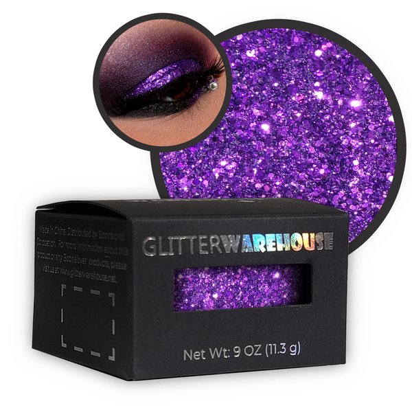 Sassy GlitterWarehouse Purple Loose Glitter Powder Great for Eyeshadow/Eye Shadow, Makeup, Body Tattoo, Nail Art and More!