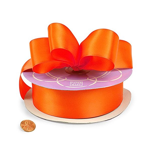 Orange Double Face Satin Ribbon 7/8" X 50 Yards