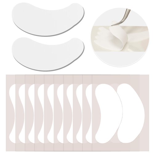 LLBA Biogel Eye Pads For Eyelash Extension | Under Eye Pads Eyelash Extension Supplies | Soft Sticky Pads for Sensitive Skin during Eyelash Perm Lamination, Lash Extensions Remover (10 Pairs, Style 1)
