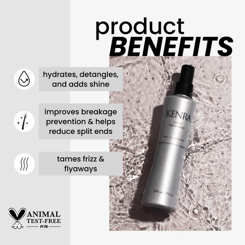 Kenra Daily Provision Leave-In Conditioner | Hydrates, Detangles, & Adds Shine | Tames Frizz & Flyaways | Thermal Protection | Helps To Resist Humidity | All Hair Types | 8 fl. Oz