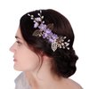 Sither Flower Hair Clip for Wedding Purple Hair Comb for Women Hair Accessories for Bride Hair Clip Headpiece for Wedding Party Prom Gift