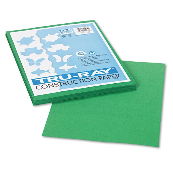 Pacon Construction Paper, 76 lb., 9"x12", 50/PK, Holiday Green, Sold as 1 Package