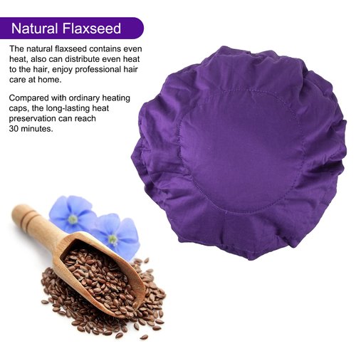 Deep Conditioning Microwavable Heat Cap for Steaming Hair Styling and Treatment, Haircare Therapy (Purple)