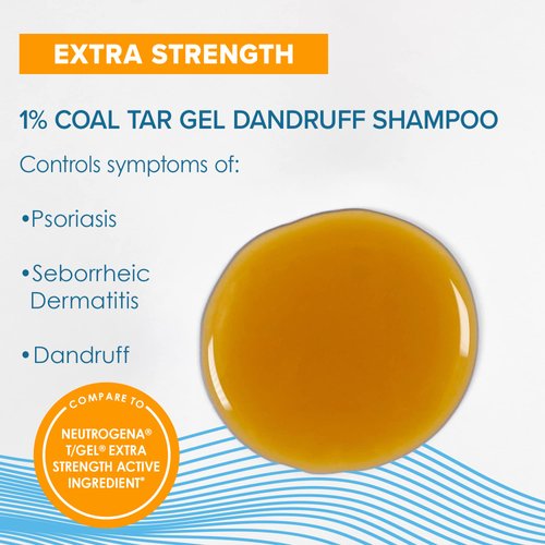 True+Real Coal Tar Therapeutic Tar Gel Anti-Dandruff Shampoo 1% Coal Tar, 6 Ounce