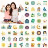 HOWAF 96pcs Eid Mubarak Temporary Tattoos, Ramadan Kareem Themed Face Tattoos Stickers for Boys girls with Star Moon Castle Patterns for Eid Party Decorations, Ramadan Mubarak Fake Tattoos