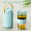 ZENS Modern Portable Gongfu Tea Set, Unique Small Loose Leaf Tea Infuser Pot with Double Walled Tritan Cup and Travel Gift Case.