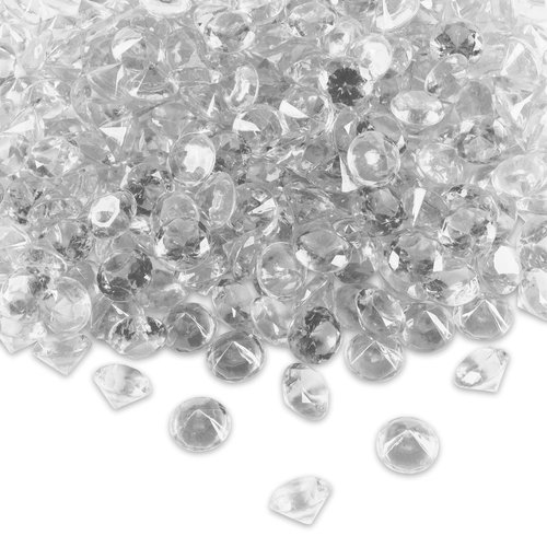 Super Z Outlet Acrylic Color Faux Round Diamond Crystals Treasure Gems for Table Scatters, Vase Fillers, Event, Wedding, Birthday Decoration Favor, Arts & Crafts (1 Pound, 240 Pieces) (Clear)