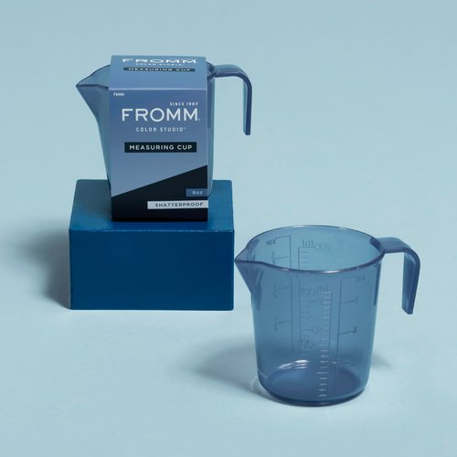 Fromm Color Studio Measuring Cup with Beaker in Oz and mL, 8 oz, Shatterproof Plastic for Mixing and Measuring Hair Dye at Salon