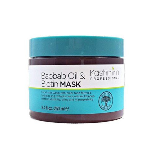 Kashmira Professional Baobab Oil & Biotin Hair Mask Treatment Penetrates Deeply Into The Hair To Help Restore Elasticity and Rebuild Strength