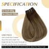 Full Shine Weft Hair Extensions Human Hair 12 Inch Weft Sew in Hair Extensions Real Human Hair 80G Color Medium Brown To Honey Blonde Mix Medium Brown Weft Ombre Brown Silky Straight Human Hair
