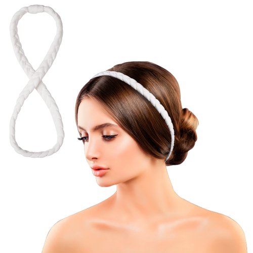Sage Sultana Braided Headbands for Adults - Stretchy Hair Bands Hair Accessories for Yoga Workouts Gift for Her (white)