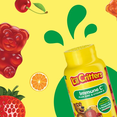 L'il Critters Gummies Immune C Plus Zinc and Vitamin D 60 Ea