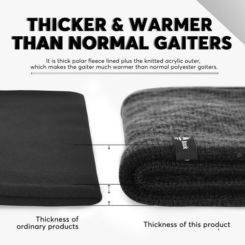 Botack Neck Warmer Gaiter, Thick Fleece Winter Warm Face Mask Scarf for Men Women Skiing Cycling