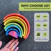AVDAR 7Pcs Wooden Rainbow Stacker Toy, Wooden Rainbow Stacking Toy, Montessori Nesting Puzzle for Kids, Rainbow Blocks