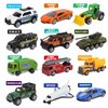 Oriate Diecast Toy Cars Set for 3 4 5 6 7 8 Year Old Boys, 12 Pack Mini Metal Cars 1/64, 12 Theme in one Set Blind Box Edition- Include Farm, Space Ship, Truck for Children Birthday Party Decor Gifts