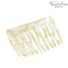 French Amie Fab 13 Teeth Medium 3 1/2" Handmade Celluloid Side Hair Comb Flexible Durable Hair Comb Strong Hold Hair Comb for Women No Slip Styling Girls Hair Accessories, Made in France (Cream Ivory)
