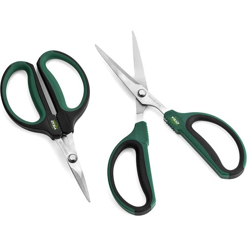 Yieldcropper Hydroponic 2-Pack Bonsai Scissors and Plant Trimming Shears Set - Stainless Steel Pruning Shears for Indoor Gardening, Succulent Harvest, and Precision Plant Care