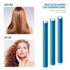 30 Pieces Flexible Curling Rods Twist Foam Hair Rollers Soft Foam No Heat Hair Rods Rollers and 1 Steel Pintail Comb Rat Tail Comb for Women Girls Long and Short Hair (Blue, 7 x 0.7 Inch)