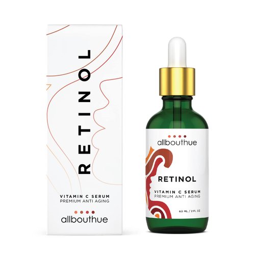 AllBoutHue Retinol Vitamin C Serum & Niacinamide, Resurfacing Retinol Serum for Face, Skin Renewing Retinol Serum with Vitamin C, Daily Anti-Aging Serum for Wrinkles, Dull & Sun Damage Skin, 2.0 oz