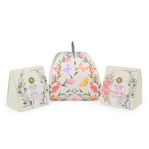 Premium Pure Olive Oil & Goat Milk Soap-Sensitive Skin-Handmade Cold-Process All Natural Facial Cleanser Pharmacist Natural Moisturizing (Natural Scent & Siam Roses and Whit Tea (Pack of 2))