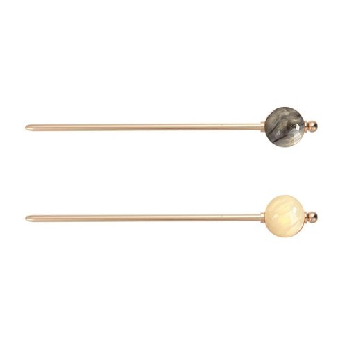 zaoalife Simple Elegant Round Ball Metal Hair Stick Fork Women Lollipop Hair Sticks Decorative Hairpin Chopsticks Hair Jewelry for Women Hair Accessories