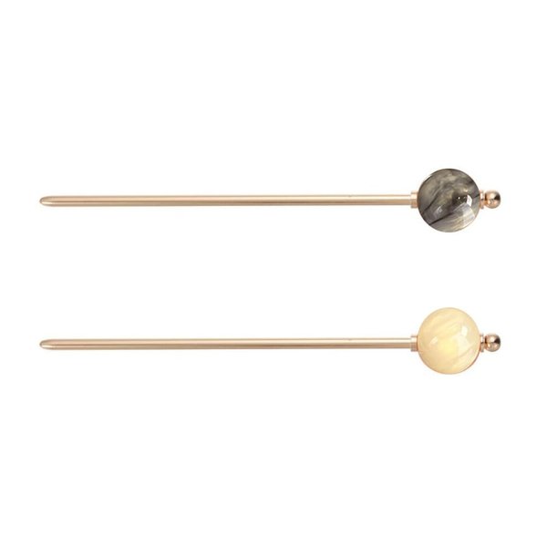 zaoalife Simple Elegant Round Ball Metal Hair Stick Fork Women Lollipop Hair Sticks Decorative Hairpin Chopsticks Hair Jewelry for Women Hair Accessories