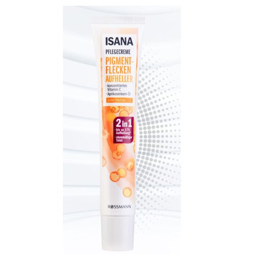 1 PC Isana Pigment Flecken 2 in 1, Vitamin C Freckle and Darkness Removal Serum, Removing Darkness and Pimple Spots Around Mouth, Get A Clear Transparent and Even Complexion, 50ml.