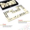 ERLLE Dominos Set Game. Premium Classic 28 Pieces Double Six Domino. Durable Leather Box. Kids, Boys, Girls, Party Favors and Anytime Use. Duoble 6 Dominoes.(PVC Edition)
