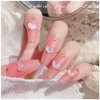 200 Pcs Glitter Clear Pink Heart Nail Art Charms Mixed Size 3D Love Hearts Nail Rhinestones Resin Crystal Nail Jewelry Acrylic Nail Supplies Women Valentine's Day Manicure Decoration Accessories