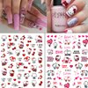 10 Sheets Valentines Nail Art Stickers Cute Nail Stickers 3D Self-Adhesive Cute Heart Nail Art Design Kawaii Nails Supplies Cartoon Nail Decals for Women Girls DIY Manicure Chrams