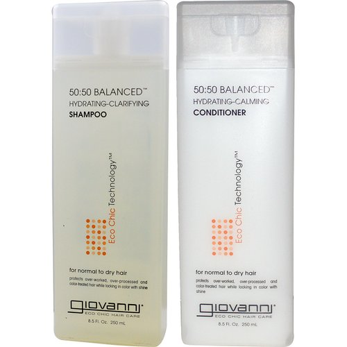 Giovanni All Natural 50-50 Balanced Hydrating Clarifying Shampoo and Conditioner Bundle for Men and Women with Aloe, Thyme and Rosemary (Sulfate and Paraben Free) 8.5 fl. oz. Each