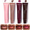 Riroenst 4 Colors Hydrating Lip Gloss, Peptide Lip Tint, High Shine Glass Finish, Tinted Lip Balm, Nourishing Long Lasting Jelly Lipstick