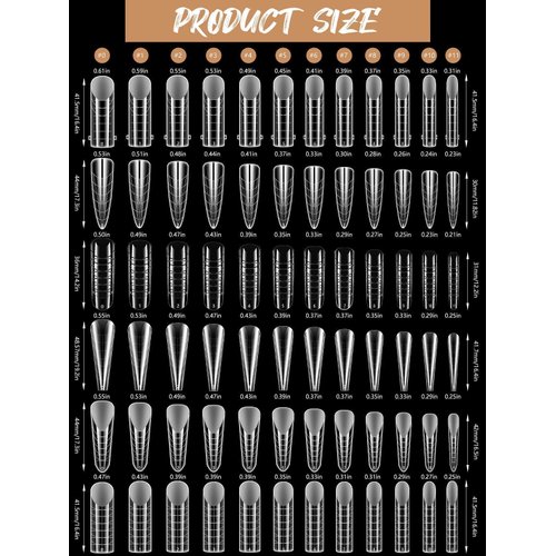 EBANKU 288PCS Poly Extension Gel Dual Nail Forms Stiletto Coffin Acrylic Nail Tips for French Nails, 76PCS Duet System Dual Forms Sticker Silicone Reusable Pads, 6 Styles Scale for Manicure Extension