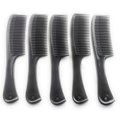 G.B.S Plastic Hair Combs- Hair, Beard, Comb, Hairdressing Combs for All Hair Types, Care Handgrip Comb, All Fine Combs for Women and Men Daily Base Hair Styling Combs Pack of 5 (Black)