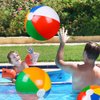 Vellibring 4 Pack 20" Summer Inflatable Big Beach Balls Rainbow Swimming Pool Water Games Toys for Kids Summer Party Supplies Decorations