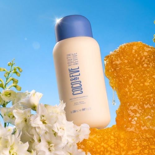 Coco & Eve Youth Revive Pro Youth Shampoo. With Honey, Retinol, and Prebiotics for Strength, Shine, Volumized hair, and a Healthy Scalp. Anti-Aging Shampoo for Youthful Hair (9.47 fl oz)