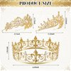 Henoyso 4 Pcs Prom King and Queen Crowns for Men Women King Queen Tiara Crystal Headband Homecoming Costume Party Favor(Gold, Delicate)