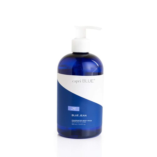 Capri Blue Blue Jean Body Wash - Linen Scented Liquid Body Soap - Moisturizing Body Wash - Paraben, Sulfate, Cruelty-Free Vegan Body Wash (12 Oz)