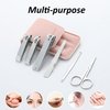 Nail Clipper Set Gifts for Women, 6 Pcs Case Fingernail Clipper Christmas Stocking Stuffers for Adults (Pink)