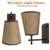 Facon 12V LED RV Wall Sconce with Round Fabric Shape (1 X G4 Replaceable Bulb Included), LED Decor Dinette Lamp with Switch, 12Volts Interior Light for RV Motorhome Camper Trailer