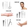 FAMILIFE Manicure Set, Nail Professional Kit Manicure Kit Nail Clipper Set, 13PCS Stainless Steel Nail Care Kit Pedicure Set Mens Grooming Kit, Mens Manicure Set with Brown Leather Travel Case for Men